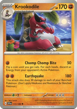Image of Krookodile 117/198  SV01 Scarlet & Violet Base Set - Uncommon