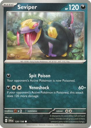 Image of Seviper 128/198  - Reverse Holofoil SV01 Scarlet & Violet Base Set - Common