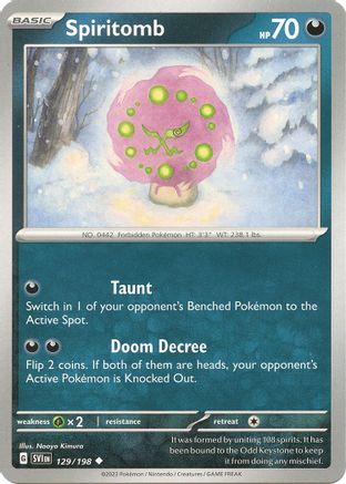 Image of Spiritomb 129/198  SV01 Scarlet & Violet Base Set - Uncommon
