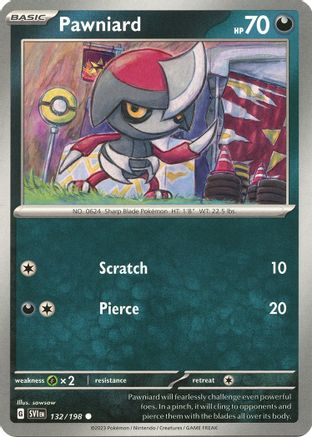 Image of Pawniard 132/198  - Reverse Holofoil SV01 Scarlet & Violet Base Set - Common