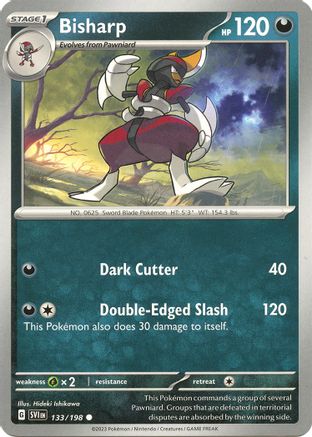 Image of Bisharp 133/198  - Reverse Holofoil SV01 Scarlet & Violet Base Set - Common