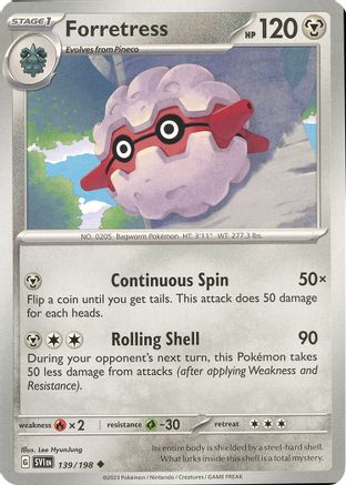 Image of Forretress 139/198  SV01 Scarlet & Violet Base Set - Uncommon