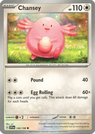 Image of Chansey 144/198  SV01 Scarlet & Violet Base Set - Common