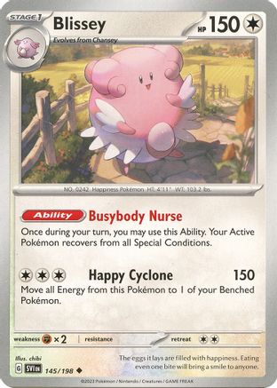 Image of Blissey 145/198  - Reverse Holofoil SV01 Scarlet & Violet Base Set - Uncommon