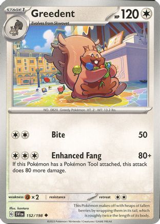 Image of Greedent 152/198  - Reverse Holofoil SV01 Scarlet & Violet Base Set - Uncommon