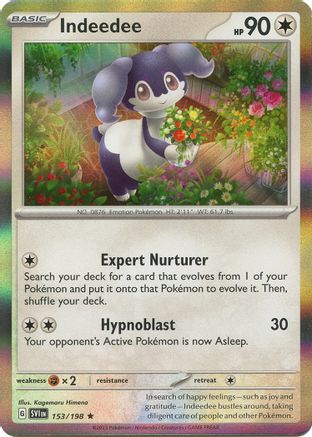 Image of Indeedee 153/198  - Holofoil SV01 Scarlet & Violet Base Set - Rare