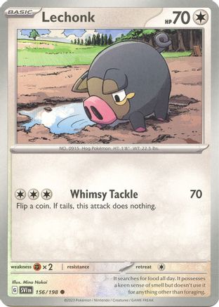 Image of Lechonk 156/198  - Reverse Holofoil SV01 Scarlet & Violet Base Set - Common