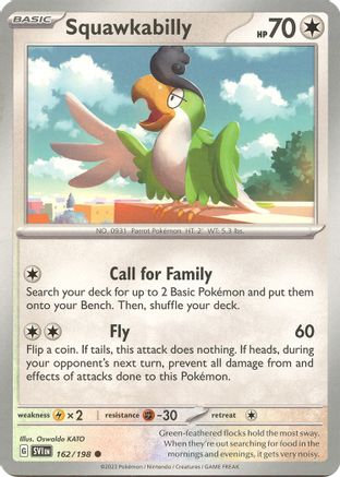 Image of Squawkabilly 162/198  - Reverse Holofoil SV01 Scarlet & Violet Base Set - Common