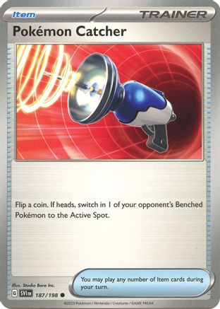 Image of Pokemon Catcher 187/198  - Reverse Holofoil SV01 Scarlet & Violet Base Set - Common