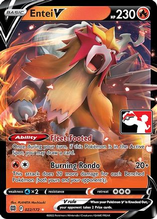 Image of Entei V 022/172  - Holofoil Prize Pack Series Cards - Ultra Rare