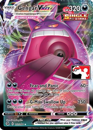 Image of Gengar VMAX 157  - Holofoil Prize Pack Series Cards - Ultra Rare