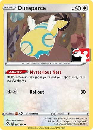 Image of Dunsparce 207  Prize Pack Series Cards - Uncommon