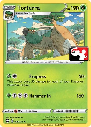 Image of Torterra 008/172  - Holofoil Prize Pack Series Cards - Rare