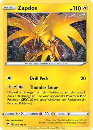 Image of Zapdos (Cosmos Holo) 048/185  - Holofoil Miscellaneous Cards & Products - Promo