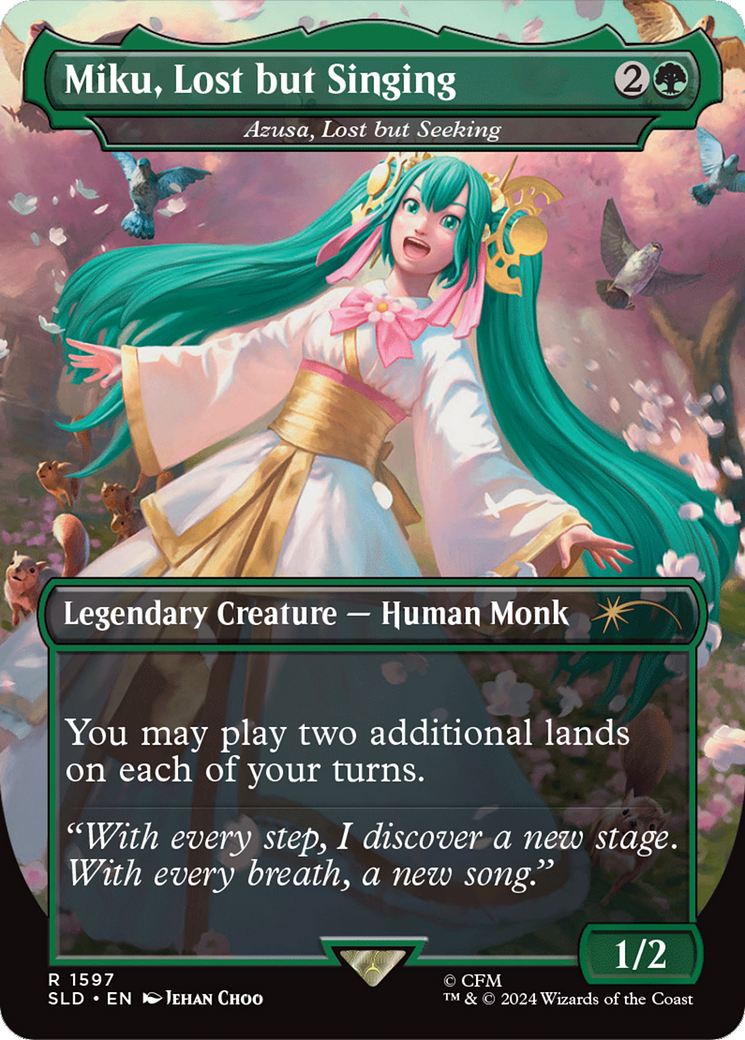 Image of Miku, Lost but Singing - Azusa, Lost but Seeking (SLD-1597) - Secret Lair Drop / Miku, Lost but Singing (Borderless)