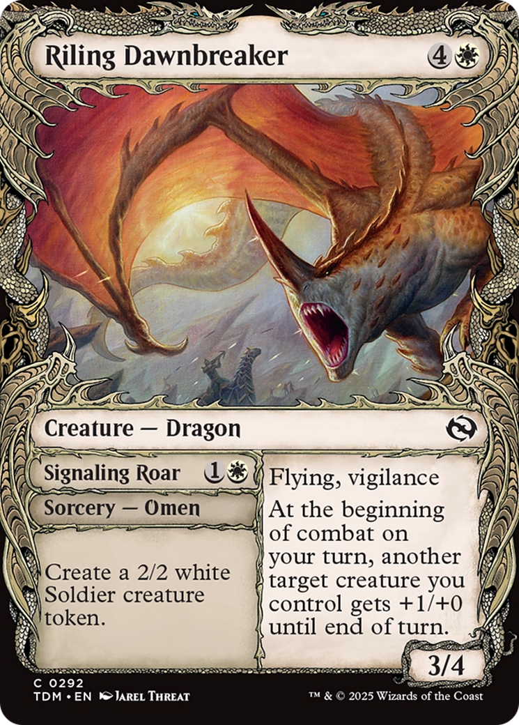 Image of Riling Dawnbreaker (Showcase) (TDM-292) - Tarkir: Dragonstorm: (Showcase) Foil
