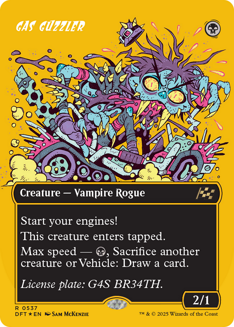 Image of Gas Guzzler (Borderless) (First-Place Foil) (DFT-537) - Aetherdrift (Borderless) Foil