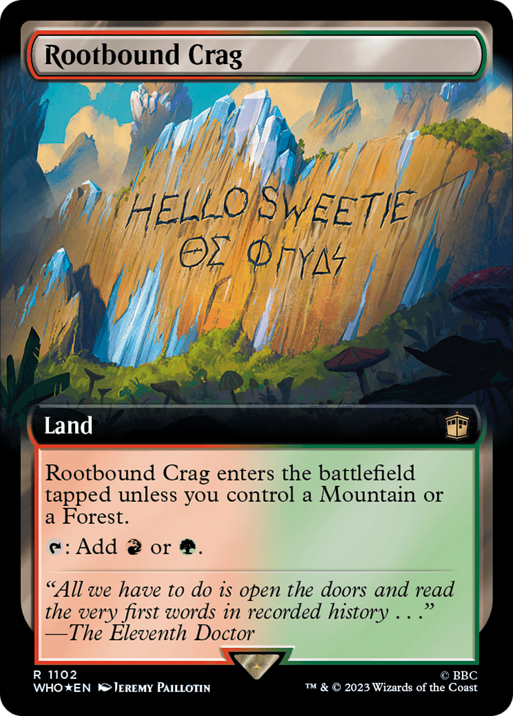 Image of Rootbound Crag (Extended Art) (Surge Foil) (WHO-1102) - Doctor Who: (Extended Art) Foil