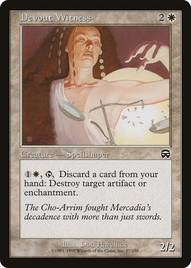Image of Devout Witness (MMQ-017) - Mercadian Masques Foil
