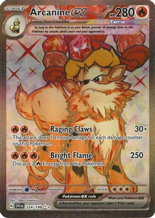 Image of Arcanine ex 224/198  - Holofoil SV01 Scarlet & Violet Base Set - Ultra Rare