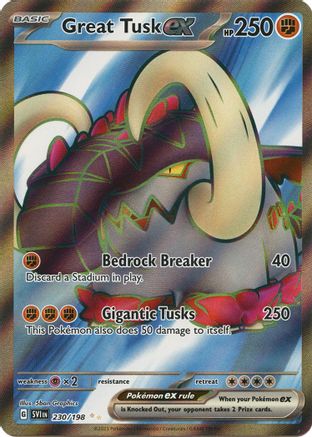 Image of Great Tusk ex 230/198  - Holofoil SV01 Scarlet & Violet Base Set - Ultra Rare
