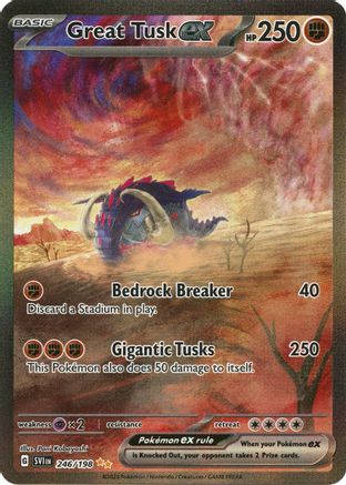 Image of Great Tusk ex 246/198  - Holofoil SV01 Scarlet & Violet Base Set - Special Illustration Rare