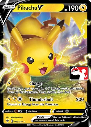 Image of Pikachu V 043  - Holofoil Prize Pack Series Cards - Ultra Rare