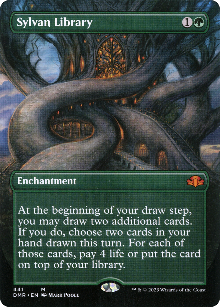 Image of Sylvan Library (Borderless) (DMR-441) - Dominaria Remastered (Borderless)