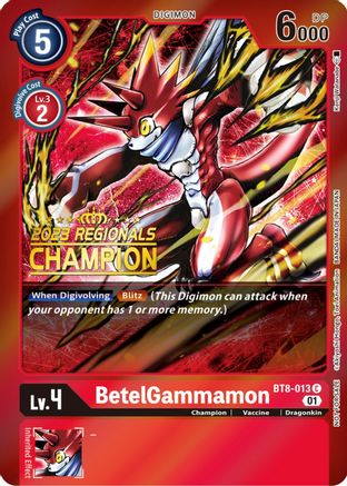 Image of BetelGammamon (2023 Regionals Champion) (BT8-013) - New Awakening Foil