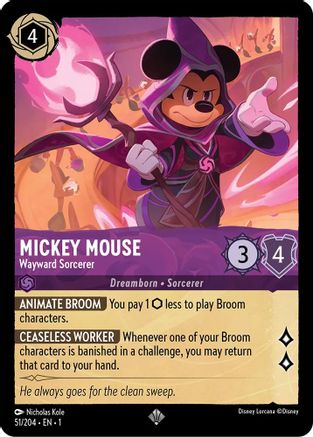 Image of Mickey Mouse - Wayward Sorcerer (51/204) - The First Chapter Cold Foil