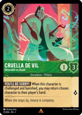 Image of Cruella De Vil - Miserable as Usual (72/204) - The First Chapter Cold Foil