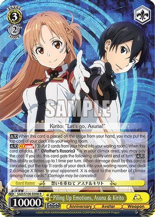 Image of Piling Up Emotions, Asuna & Kirito (SAO/S100-E008 R) - Sword Art Online Animation 10th Anniversary