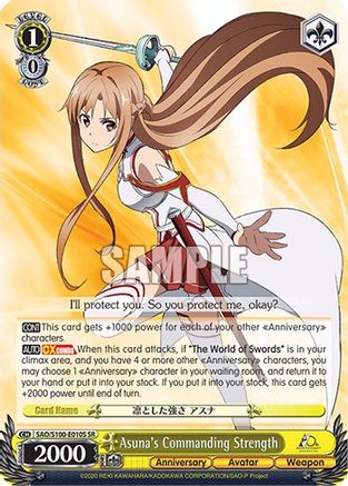 Image of Asuna's Commanding Strength (SR) (SAO/S100-E010S SR) - Sword Art Online Animation 10th Anniversary