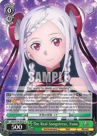 Image of The Real Songstress, Yuna (SAO/S100-E035 U) - Sword Art Online Animation 10th Anniversary