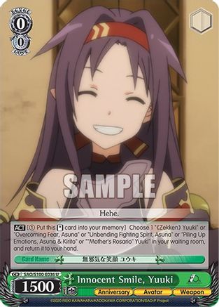 Image of Innocent Smile, Yuuki (SAO/S100-E036 U) - Sword Art Online Animation 10th Anniversary