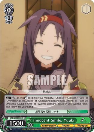 Image of Innocent Smile, Yuuki (SR) (SAO/S100-E036S SR) - Sword Art Online Animation 10th Anniversary