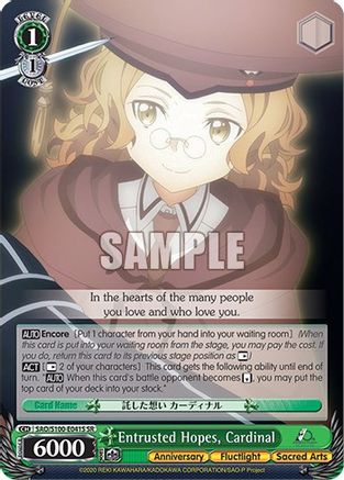 Image of Entrusted Hopes, Cardinal (SR) (SAO/S100-E041S SR) - Sword Art Online Animation 10th Anniversary