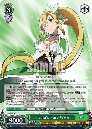 Image of Leafa's Pure Wish (SAO/S100-E042 U) - Sword Art Online Animation 10th Anniversary