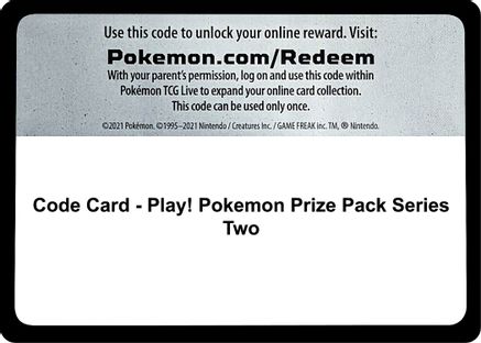 Image of CodeCard Play! Pokemon Prize Pack Series Two  Prize Pack Series Cards - Code Card