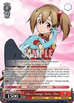 Image of Like a Younger Sister, Silica (SAO/S100-E060 R) - Sword Art Online Animation 10th Anniversary