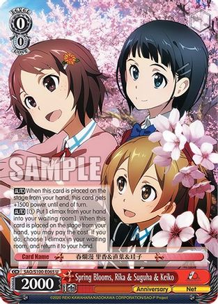 Image of Spring Blooms, Rika & Suguha & Keiko (SAO/S100-E065 U) - Sword Art Online Animation 10th Anniversary
