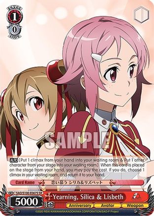 Image of Yearning, Silica & Lisbeth (SR) (SAO/S100-E067S SR) - Sword Art Online Animation 10th Anniversary