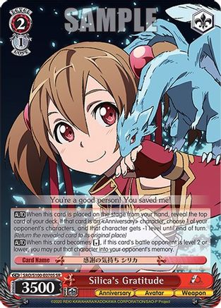 Image of Silica's Gratitude (SR) (SAO/S100-E070S SR) - Sword Art Online Animation 10th Anniversary