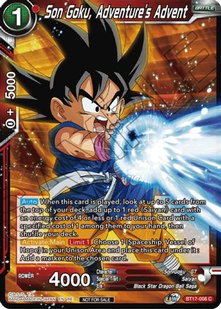 Image of Son Goku, Adventure's Advent (Championship Selection Pack 2023 Vol.1) (BT17-008) - Tournament Promotion Cards Foil