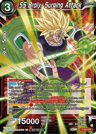 Image of SS Broly, Surging Attack (Championship Selection Pack 2023 Vol.1) (Gold Stamped with Reflective Shatterfoil) (P-453) - Tournament Promotion Cards Foil