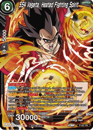 Image of SS4 Vegeta, Heated Fighting Spirit (Championship Selection Pack 2023 Vol.1) (Gold Stamped) (P-457) - Tournament Promotion Cards Foil