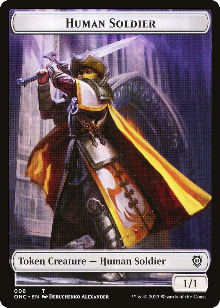 Image of Human Soldier (TONC-006) - Phyrexia: All Will Be One Commander Tokens