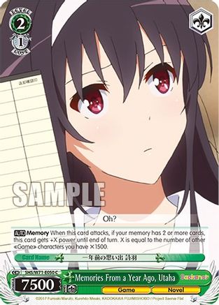 Image of Memories From a Year Ago, Utaha (SHS/W71-E050 C) - Saekano How to Raise a Boring Girlfriend. flat