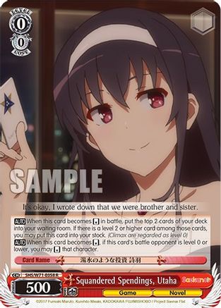 Image of Squandered Spendings, Utaha (SHS/W71-E058 R) - Saekano How to Raise a Boring Girlfriend. flat