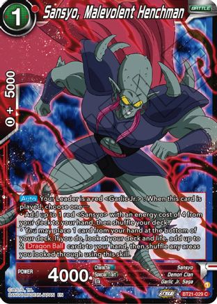 Image of Sansyo, Malevolent Henchman (BT21-029) - Wild Resurgence Foil